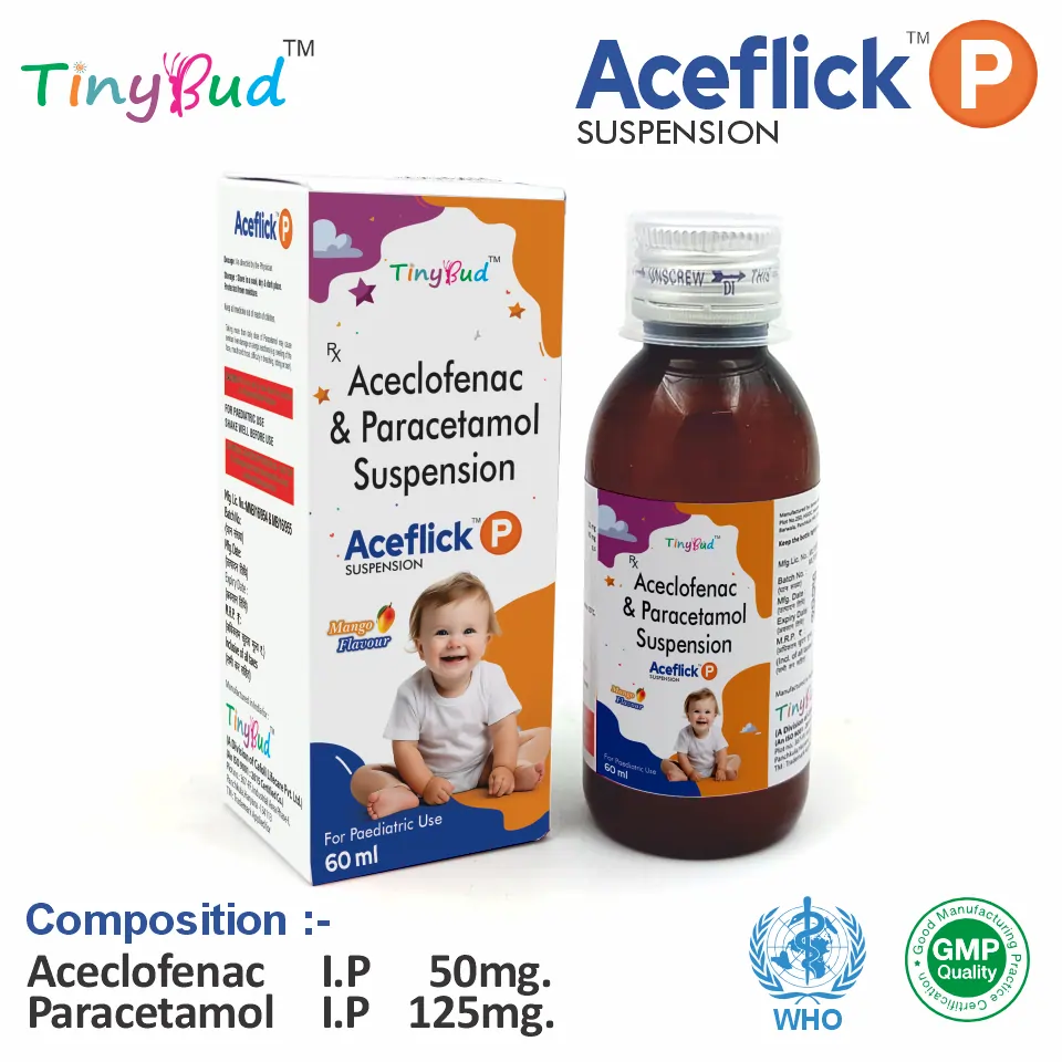 Aceclofenac 50mg + Paracetamol 125mg Suspension at Best Price in PCD Medical Pharma for Pain & Fever Relief